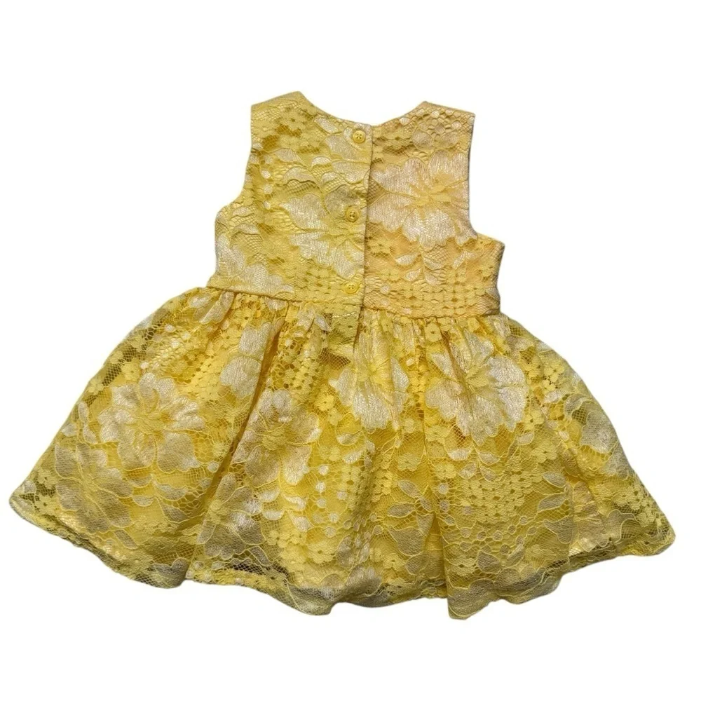 The Children’s Place Yellow Lace Dress Sleeveless Baby Girl 9–12M